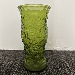 EO Brody Co. Cleveland OH. USA Crinkle Textured Glass Vase 9” Mid Century Modern